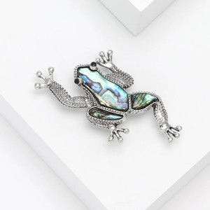 Frosch Brosche mit Abalone-Perlmutt | Symbolischer Schmuck