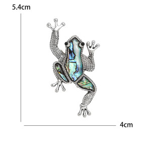Frosch Brosche mit Abalone-Perlmutt | Symbolischer Schmuck