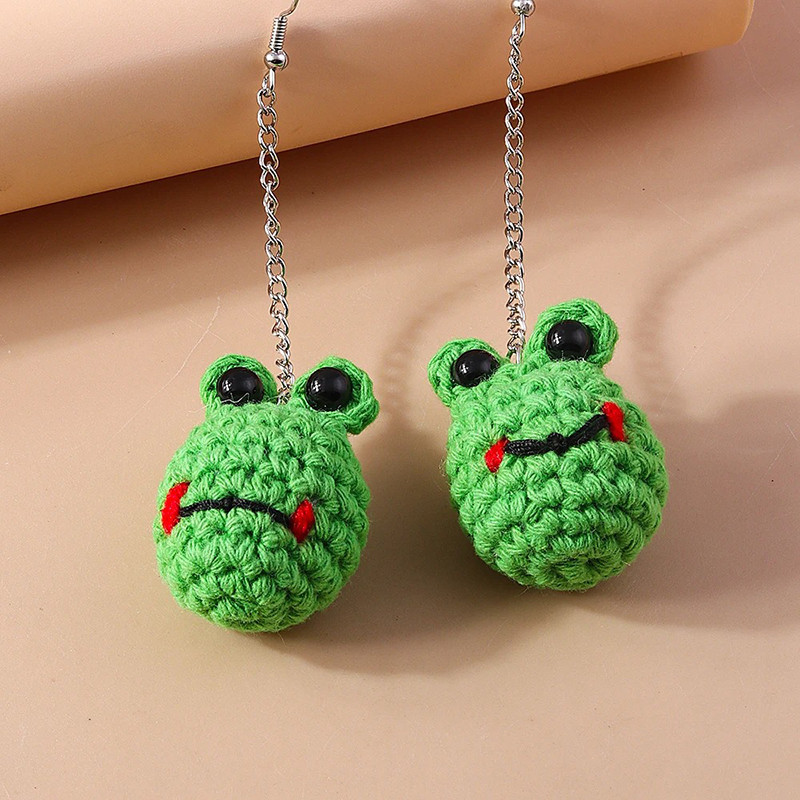 Frosch Ohrringe „Quak“ – Lustiger & süßer Häkelschmuck