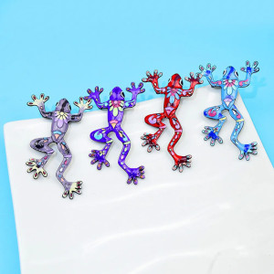 Frosch-Brosche 'Wasserreflexe' | Süßer Tier-Schmuck Geschenk