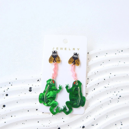 Gourmet-Frosch Ohrringe - Lustiger & Origineller Schmuck