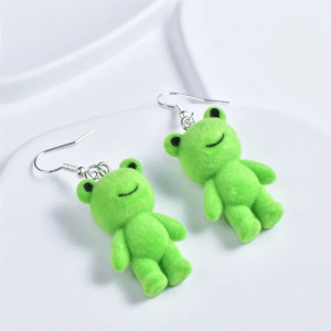 Spritzige Frosch-Ohrringe - Flauschiger & Einzigartiger Schmuck