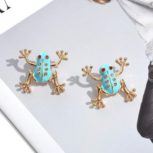 Türkise Frosch-Ohrringe mit Krone - Schicker & Lustiger Schmuck