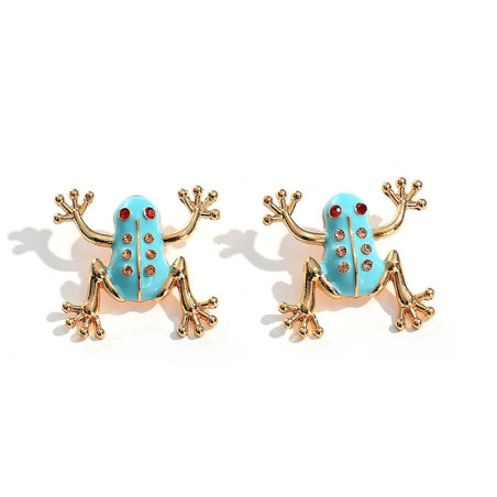 Türkise Frosch-Ohrringe mit Krone - Schicker & Lustiger Schmuck