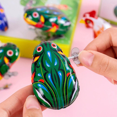 Aufzieh-Hüpffrosch - Lustiges Retro-Spielzeug zum Aufziehen