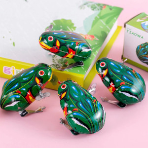 Aufzieh-Hüpffrosch - Lustiges Retro-Spielzeug zum Aufziehen