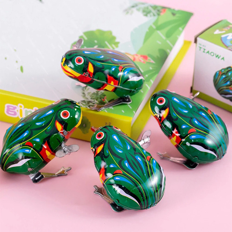 Aufzieh-Hüpffrosch - Lustiges Retro-Spielzeug zum Aufziehen