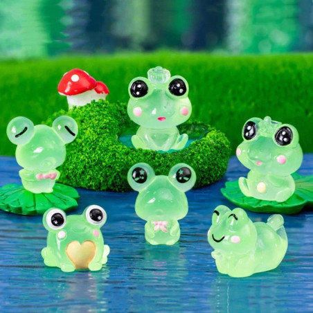 Leuchtende Mini-Frösche (6er-Set) | Süße Deko Geschenkidee