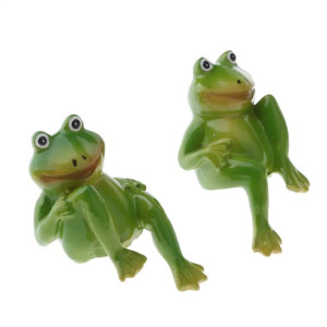 Lustige Froschfiguren aus Kunstharz für Garten & Haus Deko