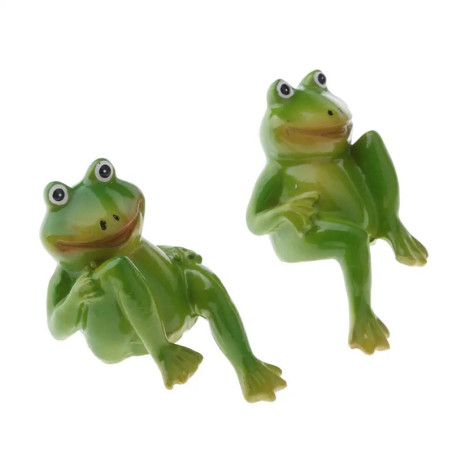Lustige Froschfiguren aus Kunstharz für Garten & Haus Deko