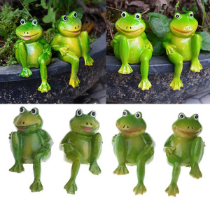 Lustige Froschfiguren aus Kunstharz für Garten & Haus Deko