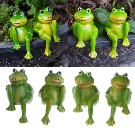 Lustige Froschfiguren aus Kunstharz für Garten & Haus Deko