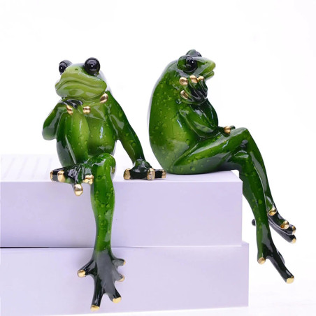 Froschfigur "Bukolischer Gedanke" - Natürliche Eleganz aus Harz
