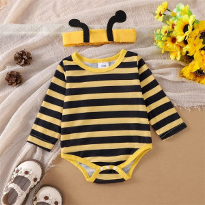 Bienen-Set für Baby-Mädchen | Strampler, Kleid & Stirnband