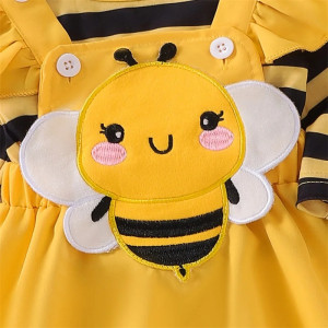 Bienen-Set für Baby-Mädchen | Strampler, Kleid & Stirnband