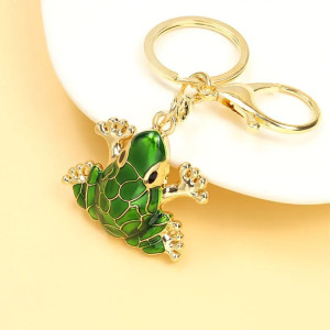 Frosch Schlüsselanhänger "Grüner Glanz" – Silber oder Gold