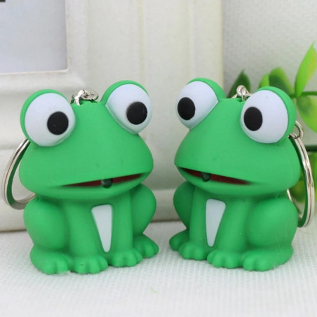 Frosch Schlüsselanhänger "Leuchtendes Quaken" mit Sound & Licht