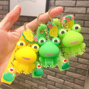 Süßer Frosch Schlüsselanhänger "Fröhliches Leuchten" aus Silikon