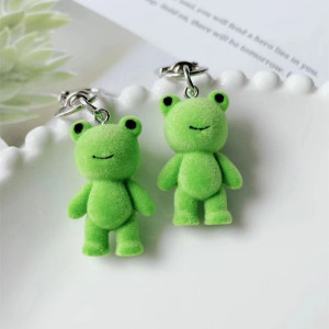 Süßer Frosch Schlüsselanhänger | Samt-Look | Geschenkidee