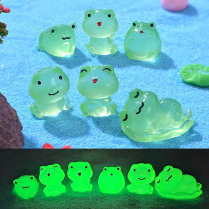 Leuchtende Mini-Frösche im 6er-Set | Süße Terrarium Deko