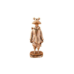 Zen Frosch Figur | Patinierte Kupfer Skulptur | Gartendeko