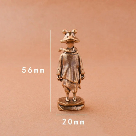 Zen Frosch Figur | Patinierte Kupfer Skulptur | Gartendeko