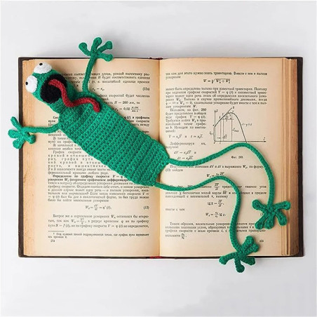 Gestricktes Frosch Lesezeichen | Lustiges Geschenk für Leser