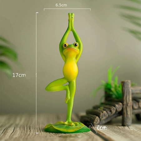 Lustige Yoga-Frosch Figuren | 4 Zen-Posen | Deko Geschenkidee