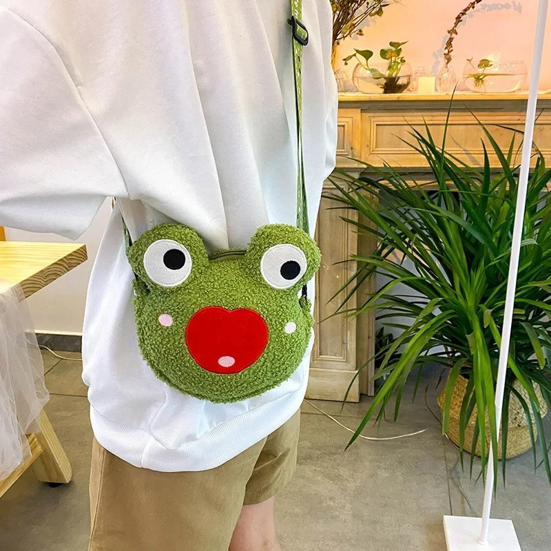 Frosch Plüschtasche "Herz-Lächeln" – Süßes & Lustiges Accessoire