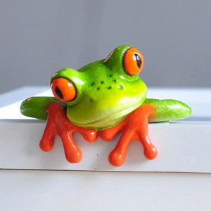 3D Frosch aus Harz für die Wand – Akrobatische Natur-Deko