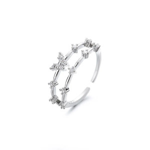 Funkelnder Schmetterling Ring in Silber & Gold | 1001bees
