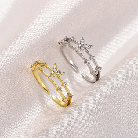 Funkelnder Schmetterling Ring in Silber & Gold | 1001bees