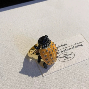 Marienkäfer Ring Gold | Verstellbarer Damen Schmuck | 1001Bees
