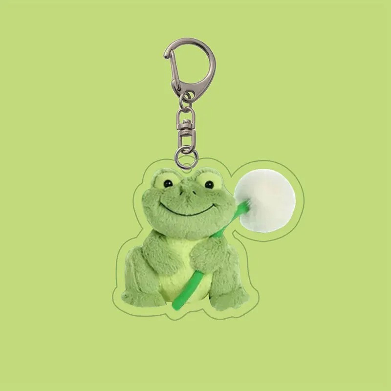 Süßer Frosch Schlüsselanhänger Acryl | Lächeln & Pusteblume