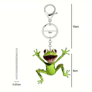 Lustiger Frosch Schlüsselanhänger aus Acryl | Süßes Design