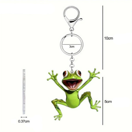 Lustiger Frosch Schlüsselanhänger aus Acryl | Süßes Design