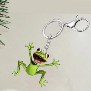 Lustiger Frosch Schlüsselanhänger aus Acryl | Süßes Design