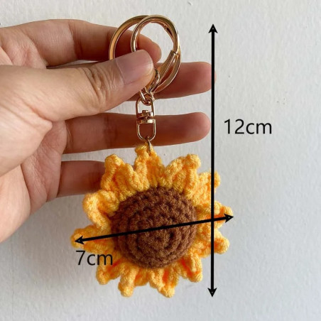 Schlüsselanhänger Sonnenblume gehäkelt – Handgefertigt & Süß
