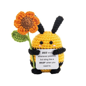 "Bee Kind" Häkeltier – Motivierendes Schweinchen Geschenk