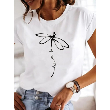 Libellen T-Shirt „Let It Be“ – Minimalistisch & Inspirierend