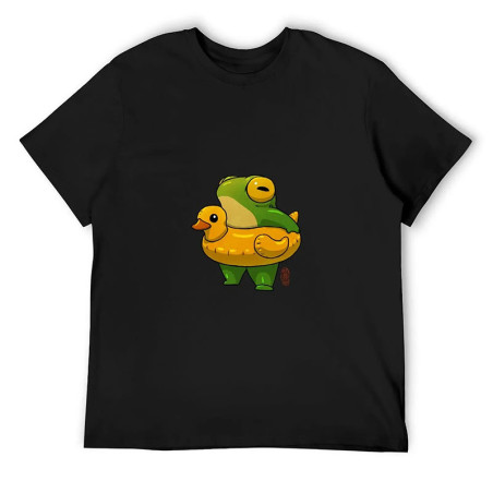 Frosch T-Shirt mit Enten-Schwimmring | Lustiger Sommer-Look