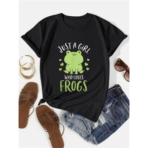 Frosch T-Shirt "Just a Quak Girl" | 100% Baumwolle – Süß