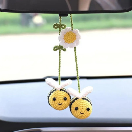 Suspension Abeilles au Crochet pour Voiture | Cadeau Original
