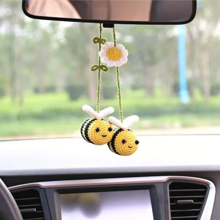 Suspension Abeilles au Crochet pour Voiture | Cadeau Original