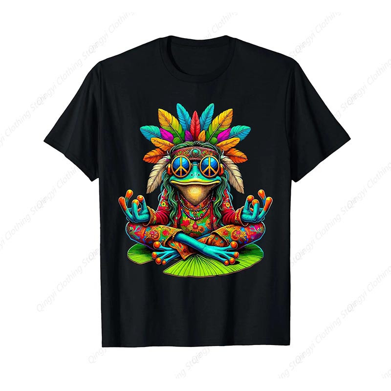 Frosch T-Shirt Boho Groove – Buntes Peace & Love Design