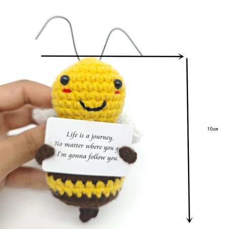 Häkelbiene mit Spruch "Life is a Journey" – Handgemachtes Geschenk