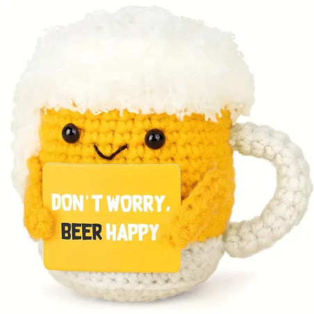 Bierkrug Plüschtier "Beer Happy" | Handgefertigte Deko