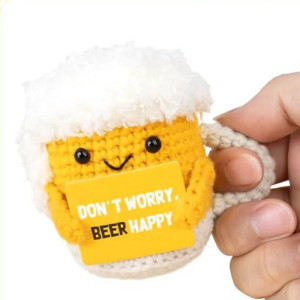 Bierkrug Plüschtier "Beer Happy" | Handgefertigte Deko
