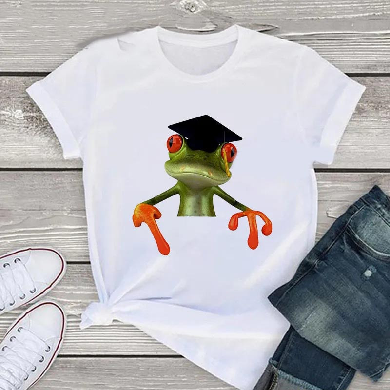 T-Shirt Frosch mit Diplom – Humor & Akademischer Stolz