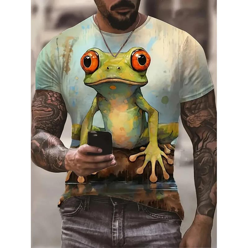 Pop-Art Frosch T-Shirt – Hypnotisches Design & leuchtende Farben